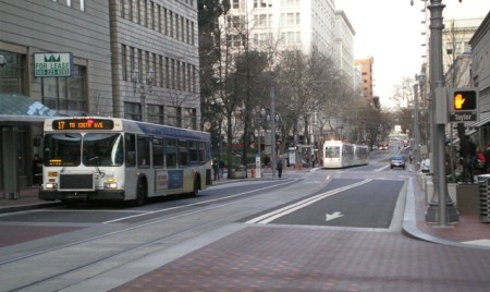 Portland 5th Ave. transit mall. Photo: Dave Dobbs.
