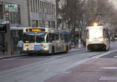 Portland 5th Ave. transit mall. Photo: Dave Dobbs.
