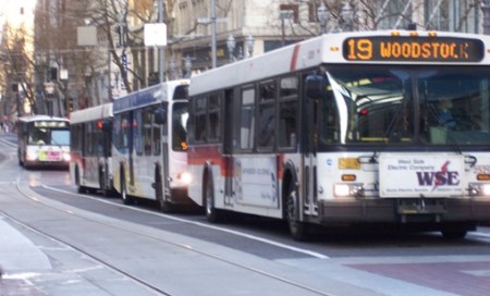 Portland 5th Ave. transit mall. Photo: L. Henry.