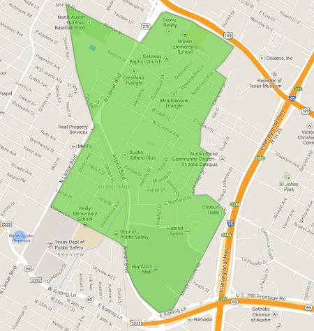 Highland Neighborhood Association bundaries. Map: HNA.