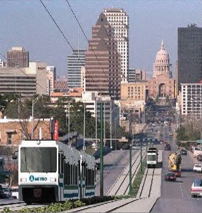 Capital Metro's 2000 light rail plan envisioned urban rail running through the SoCo area. Simulation: Capital Metro.