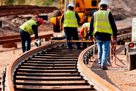 LRT construction in Houston. A similar LRT line in the Guadalupe-Lamar could potentially be completed and in service in less than a decade. Photo: Houston Metro.